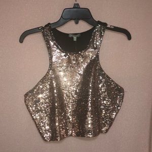 Rose gold sequence crop top💕